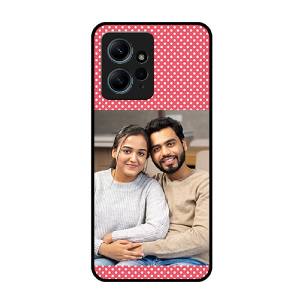Redmi Note 12 4G Custom Glass Phone CaseWhite Dotted Design