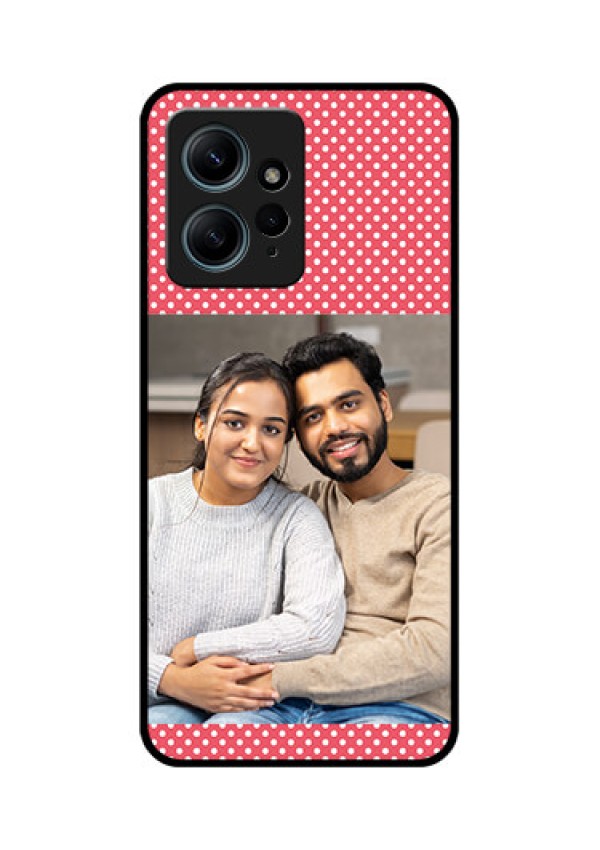 Redmi Note 12 4G Custom Glass Phone CaseWhite Dotted Design
