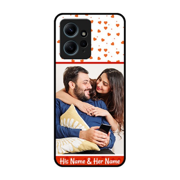 Redmi Note 12 4G Custom Glass Phone CaseOrange Love Symbol Design Redmi Note 12 4G Custom Glass Phone CaseOrange Love Symbol Design