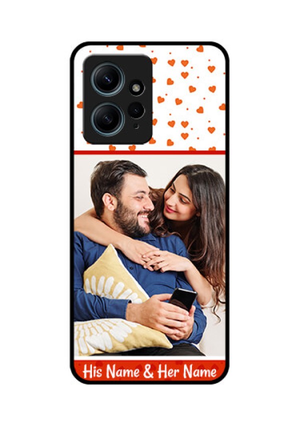 Redmi Note 12 4G Custom Glass Phone CaseOrange Love Symbol Design