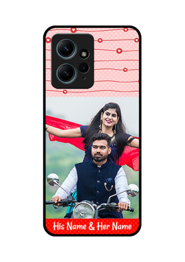 Redmi Note 12 4G Custom Glass Phone CaseRed Pattern Case Design