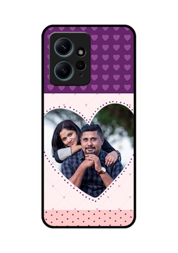 Redmi Note 12 4G Custom Glass Phone CaseViolet Love Dots Design