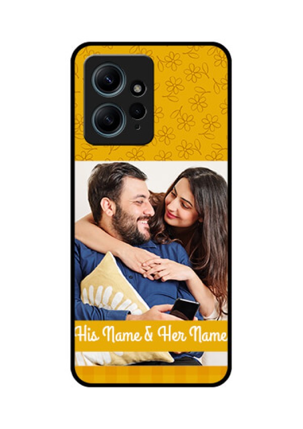 Redmi Note 12 4G Custom Glass Phone CaseYellow Floral Design