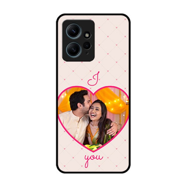 Redmi Note 12 4G Custom Glass Phone CaseHeart Shape Design
