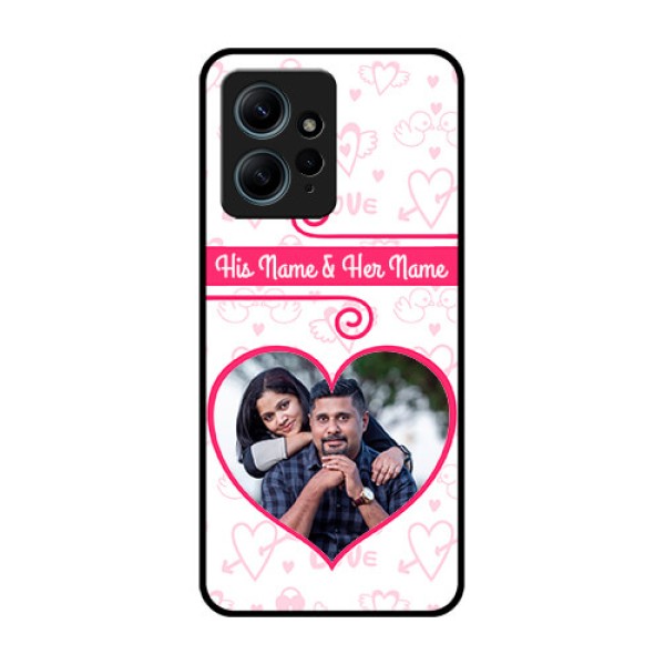 Redmi Note 12 4G Custom Glass Phone CaseHeart Shape Love Design Redmi Note 12 4G Custom Glass Phone CaseHeart Shape Love Design