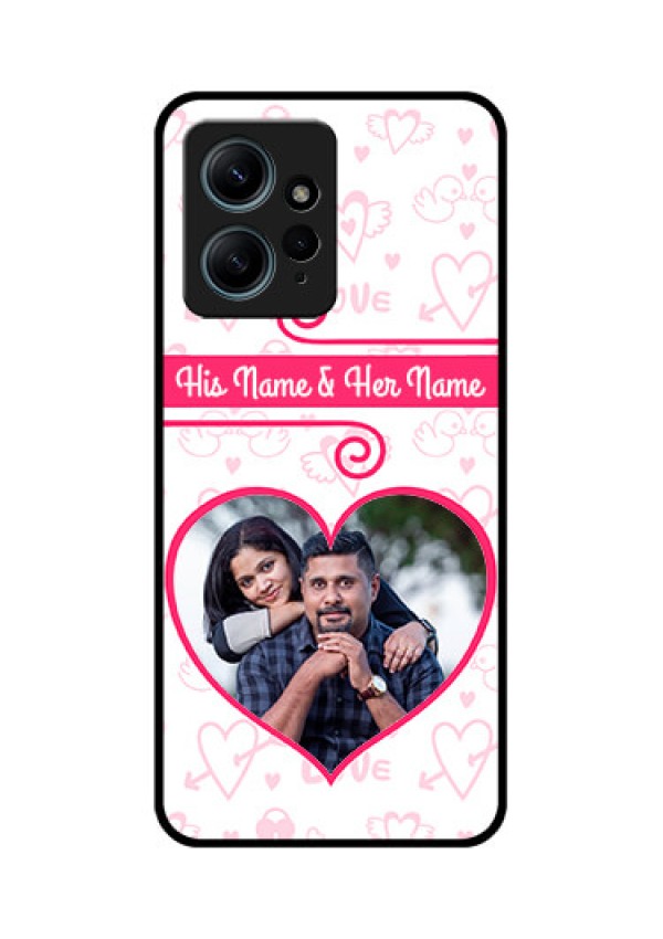Redmi Note 12 4G Custom Glass Phone CaseHeart Shape Love Design