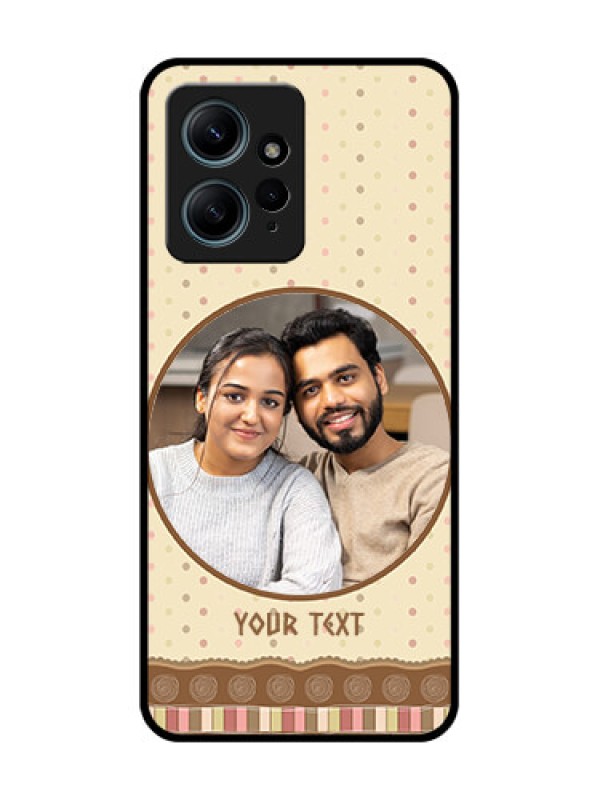 Custom Redmi Note 12 4G Custom Glass Phone CaseBrown Dotted Mobile Case Design