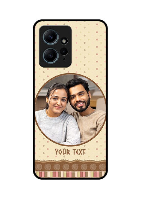 Redmi Note 12 4G Custom Glass Phone CaseBrown Dotted Mobile Case Design