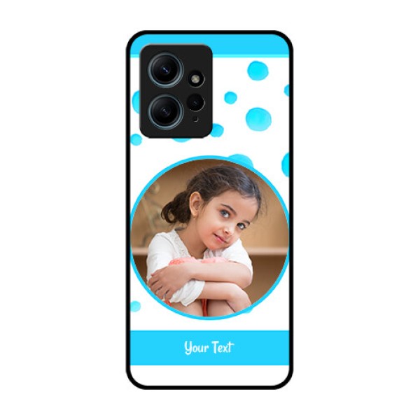 Redmi Note 12 4G Custom Glass Phone CaseBlue Bubbles Pattern Design Redmi Note 12 4G Custom Glass Phone CaseBlue Bubbles Pattern Design