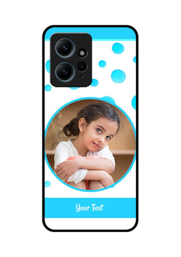 Redmi Note 12 4G Custom Glass Phone CaseBlue Bubbles Pattern Design