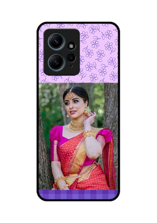 Redmi Note 12 4G Custom Glass Phone CasePurple Floral Design