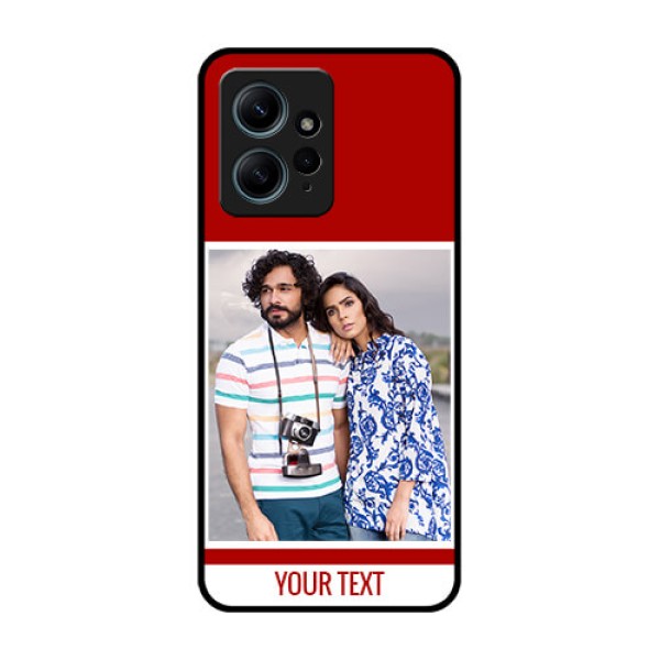 Redmi Note 12 4G Custom Glass Phone CaseRed Color Design Redmi Note 12 4G Custom Glass Phone CaseRed Color Design