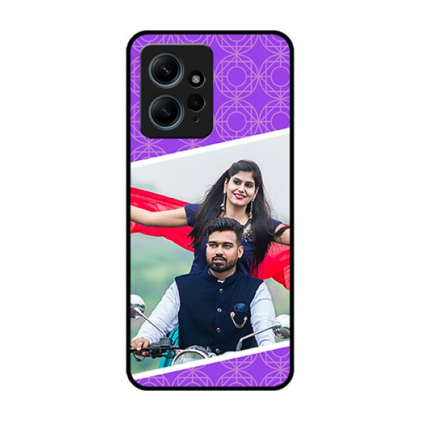 Redmi Note 12 4G Custom Glass Phone CaseViolet Color Pattern Design Redmi Note 12 4G Custom Glass Phone CaseViolet Color Pattern Design