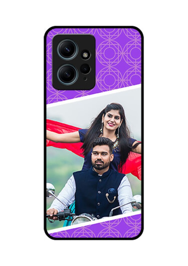 Redmi Note 12 4G Custom Glass Phone CaseViolet Color Pattern Design