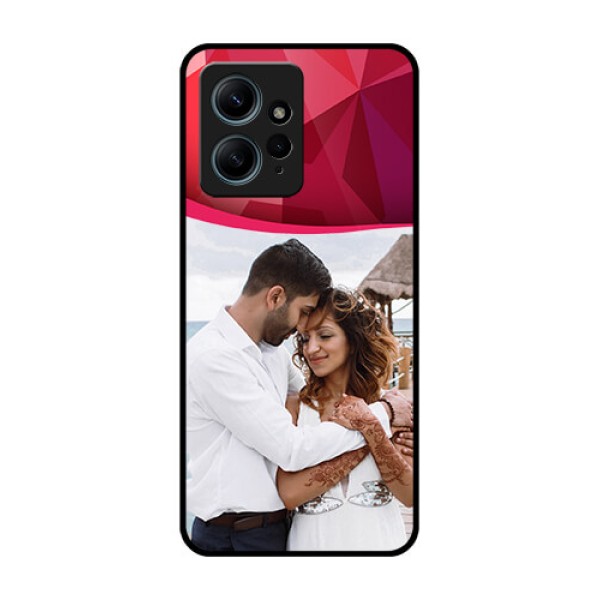 Redmi Note 12 4G Custom Glass Phone CaseRed Abstract Design