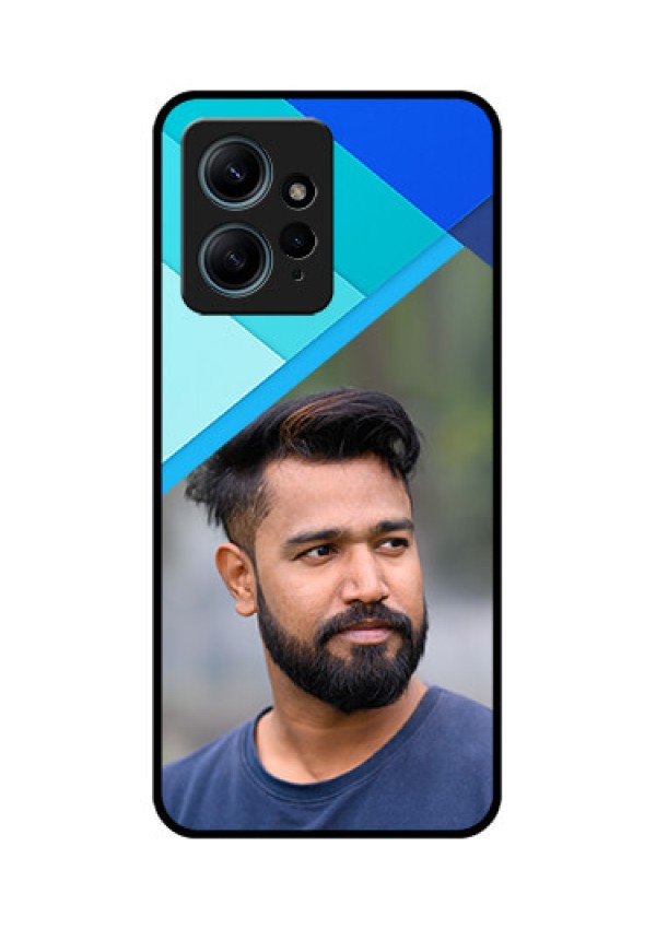 Redmi Note 12 4G Custom Glass Phone CaseBlue Pattern Design