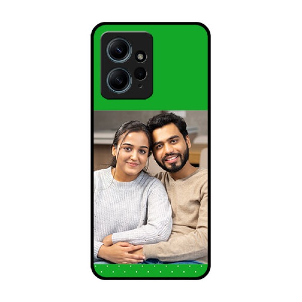 Redmi Note 12 4G Custom Glass Phone CaseGreen Pattern Design