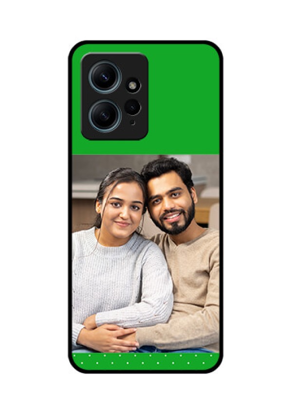 Redmi Note 12 4G Custom Glass Phone CaseGreen Pattern Design