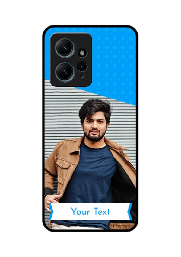 Redmi Note 12 4G Custom Glass Phone CaseSimple Blue Color Design