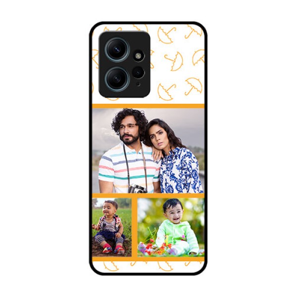 Redmi Note 12 4G Custom Glass Phone CaseYellow Pattern Design
