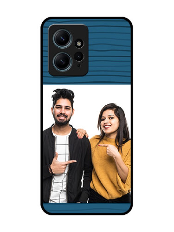 Custom Redmi Note 12 4G Custom Glass Phone CaseBlue Pattern Cover Design