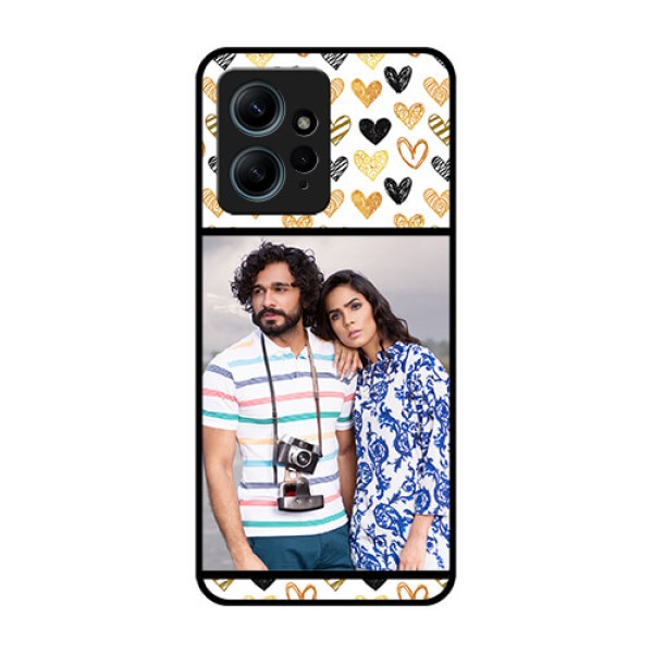 Redmi Note 12 4G Custom Glass Phone CaseLove Symbol Design
