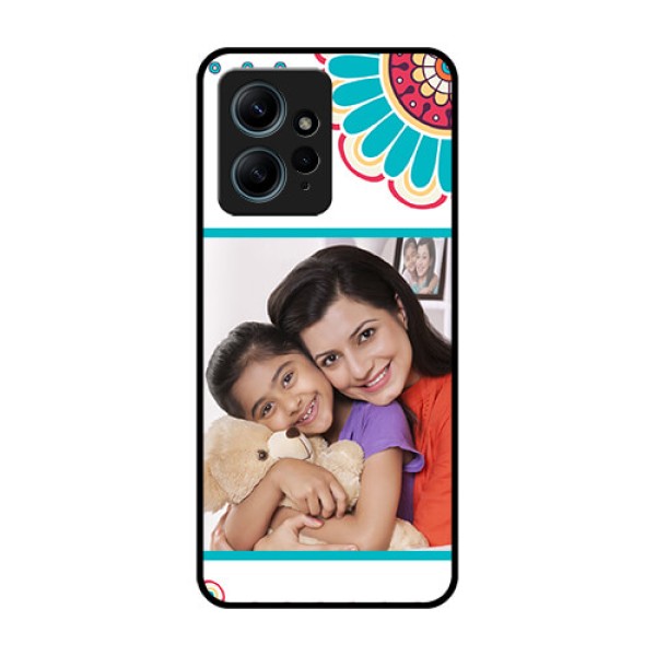 Redmi Note 12 4G Custom Glass Phone CaseFlower Design