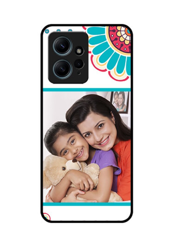Redmi Note 12 4G Custom Glass Phone CaseFlower Design
