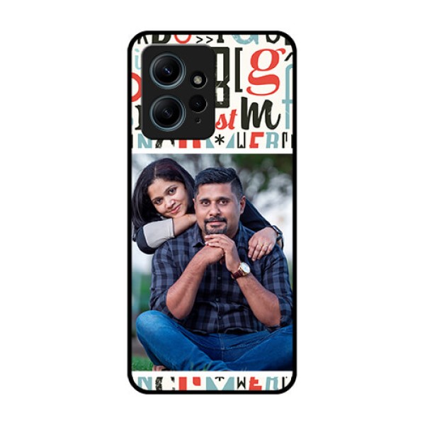 Redmi Note 12 4G Custom Glass Phone CaseAlphabet Design