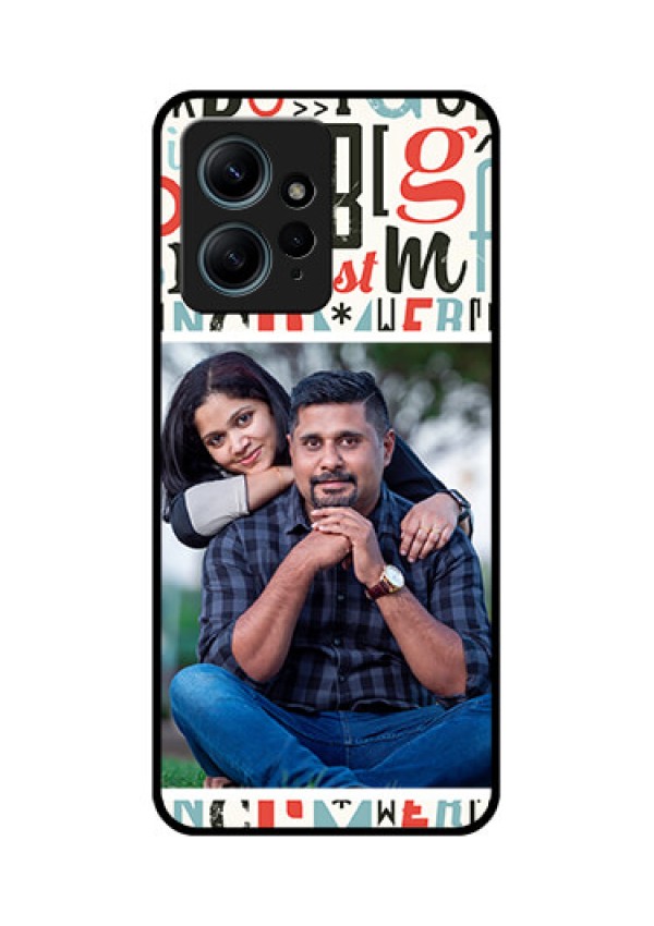 Redmi Note 12 4G Custom Glass Phone CaseAlphabet Design