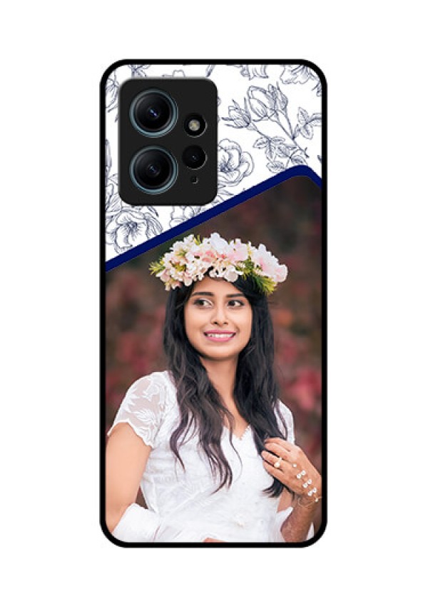 Redmi Note 12 4G Custom Glass Phone CaseClassy Floral Design