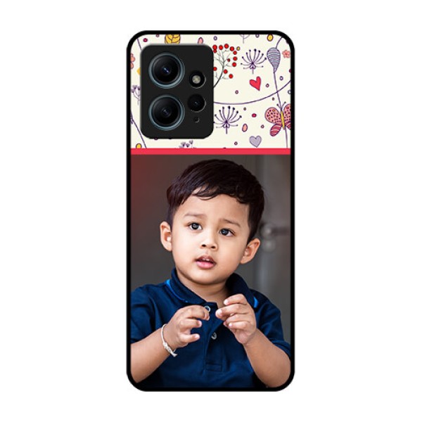 Redmi Note 12 4G Custom Glass Phone CasePremium Floral Design