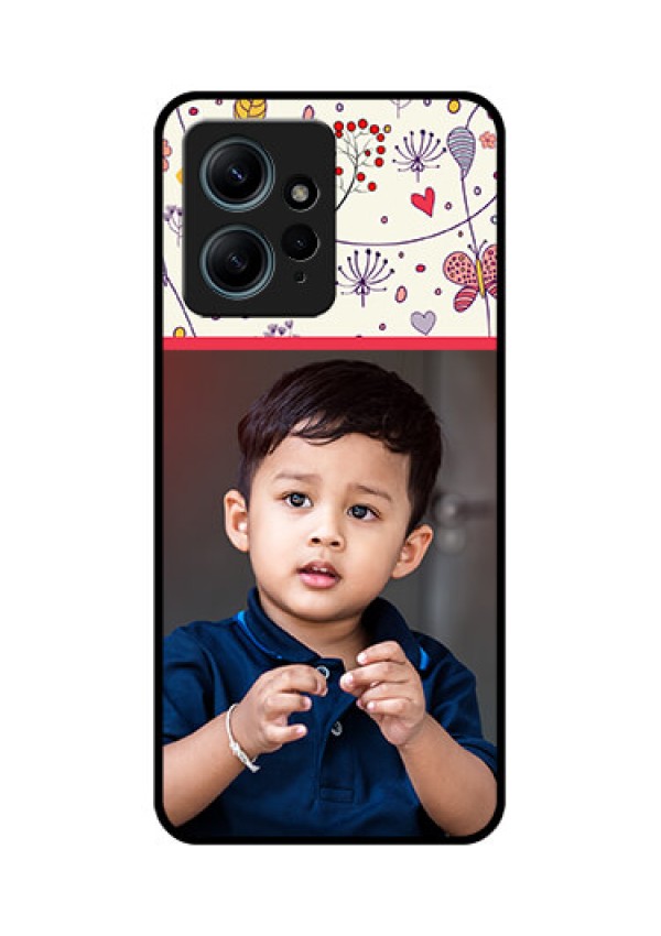 Redmi Note 12 4G Custom Glass Phone CasePremium Floral Design