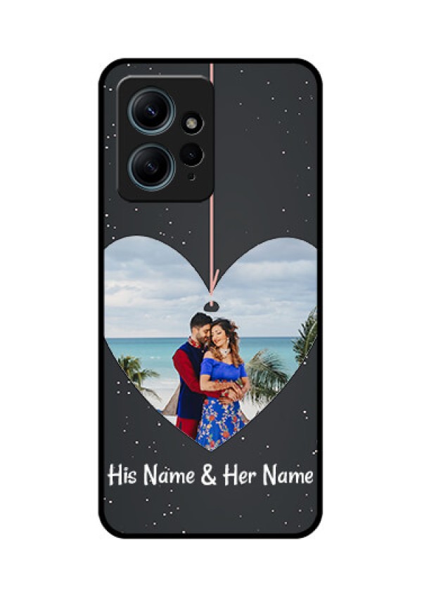 Redmi Note 12 4G Custom Glass Phone CaseHanging Heart Design