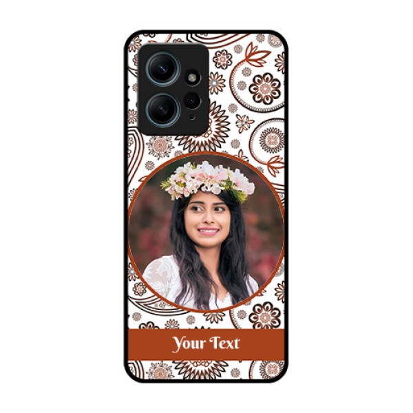 Redmi Note 12 4G Custom Glass Phone CaseAbstract Flower Design