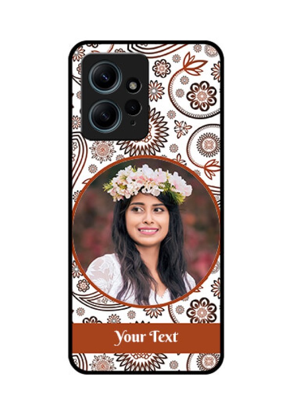 Redmi Note 12 4G Custom Glass Phone CaseAbstract Flower Design