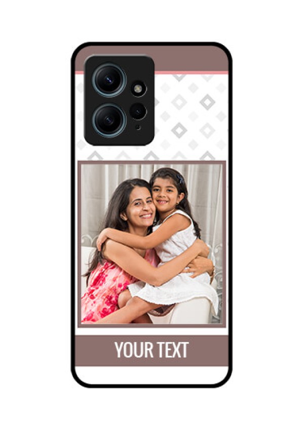 Redmi Note 12 4G Custom Glass Phone CaseSimple Diamond Design