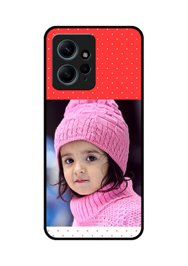 Redmi Note 12 4G Custom Glass Phone CaseRed Pattern Design