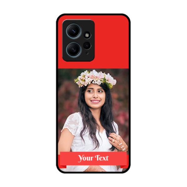 Redmi Note 12 4G Custom Glass Phone CaseSimple Red Color Design Redmi Note 12 4G Custom Glass Phone CaseSimple Red Color Design