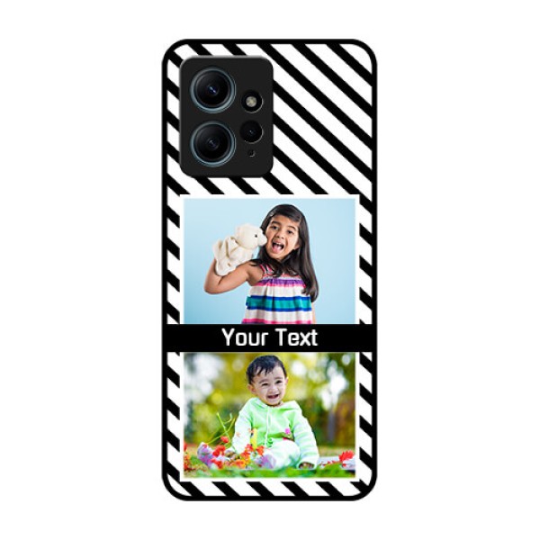 Redmi Note 12 4G Custom Glass Phone CaseBlack And White Stripes Design Redmi Note 12 4G Custom Glass Phone CaseBlack And White Stripes Design