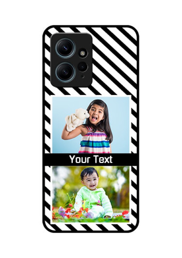 Redmi Note 12 4G Custom Glass Phone CaseBlack And White Stripes Design