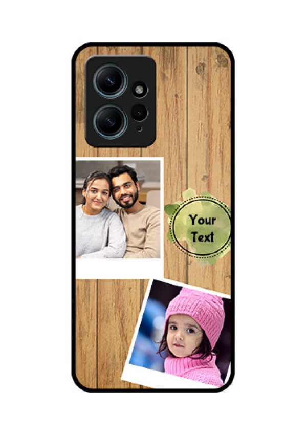 Redmi Note 12 4G Custom Glass Phone CaseWooden Texture Design