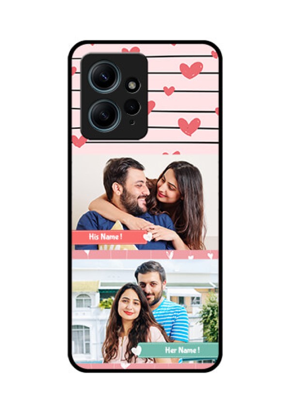 Redmi Note 12 4G Custom Glass Phone CasePhoto With Heart Design
