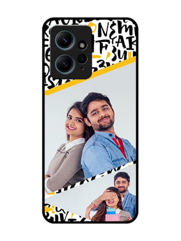 Custom Redmi Note 12 4G Custom Glass Phone CaseLetters Pattern Design