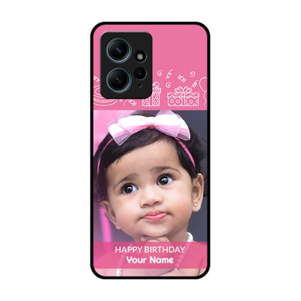 Redmi Note 12 4G Custom Glass Phone CaseWith Birthday Line Art Design Redmi Note 12 4G Custom Glass Phone CaseWith Birthday Line Art Design