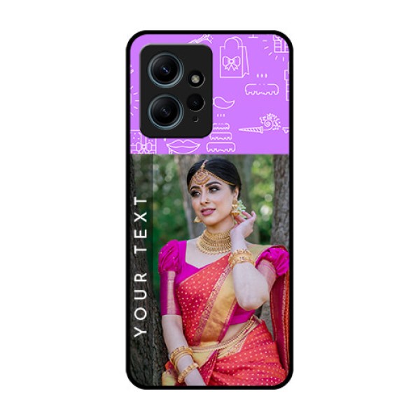 Redmi Note 12 4G Custom Glass Phone CaseBirthday Icons Design