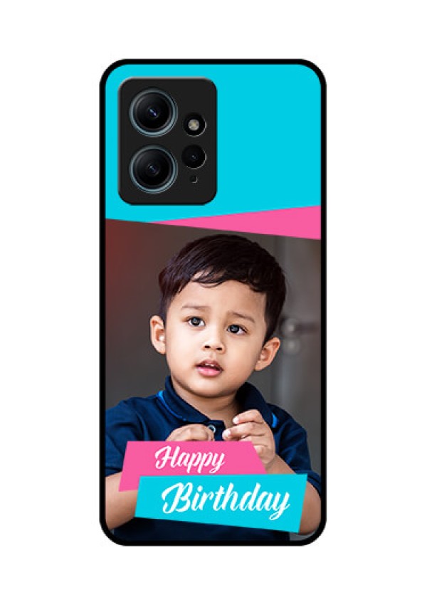 Redmi Note 12 4G Custom Glass Phone CaseImage Holder With 2 Color Design