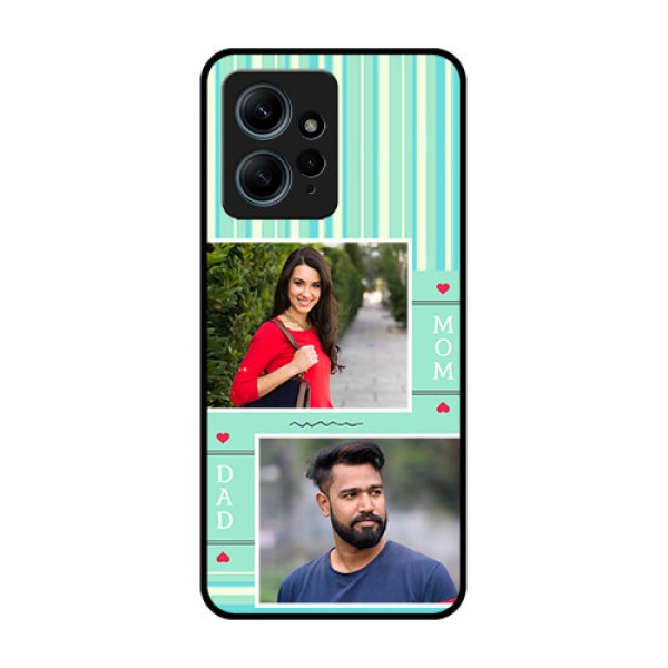 Redmi Note 12 4G Custom Glass Phone CaseMom and Dad Pic Design