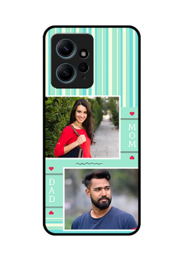 Redmi Note 12 4G Custom Glass Phone CaseMom and Dad Pic Design
