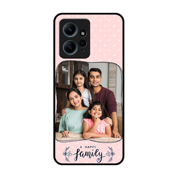 Redmi Note 12 4G Custom Glass Phone CaseFamily With Dots Design